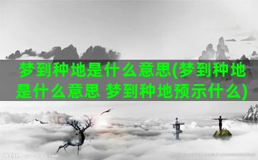 梦到种地是什么意思(梦到种地是什么意思 梦到种地预示什么)